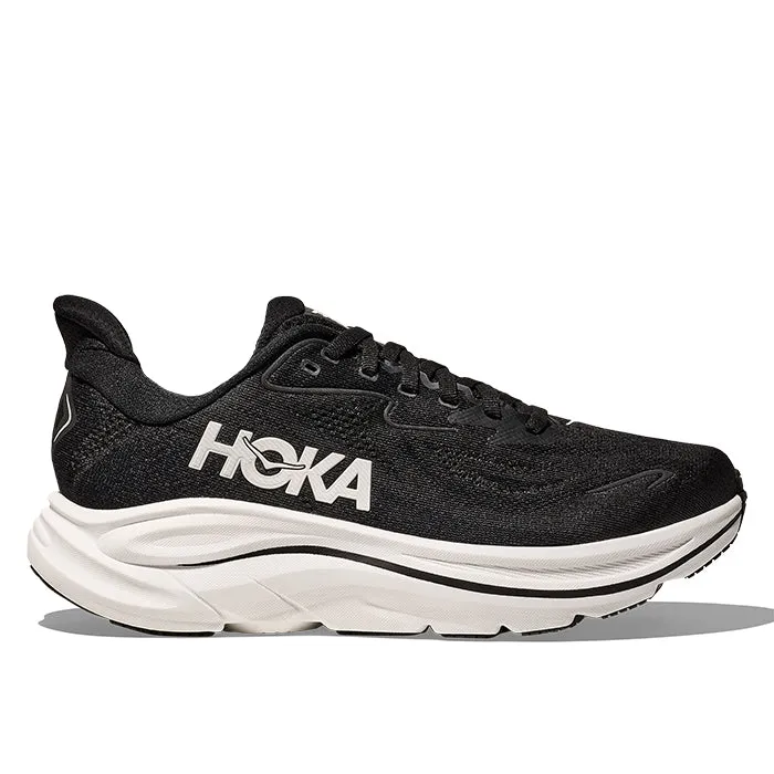 Flex Move Zip Up Closure Mens Hoka Clifton 10 Wide in Black/White