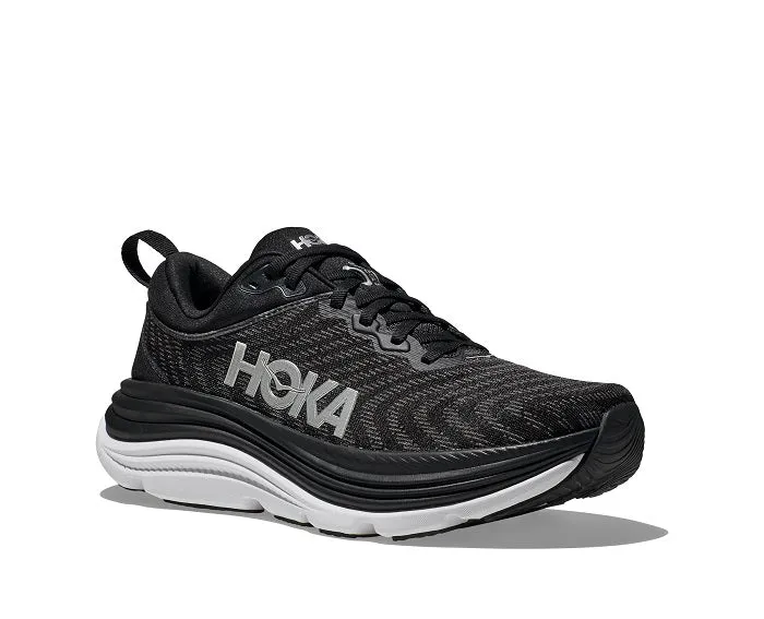 Mens Hoka Gaviota 5 Wide in Black/White Support System Slim breathability