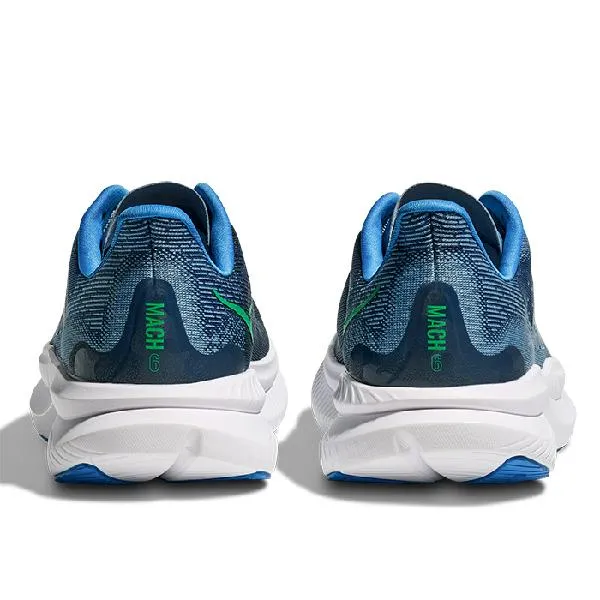 Smooth Balance Mens Hoka Mach 6 in Downpour/Thunder Cloud