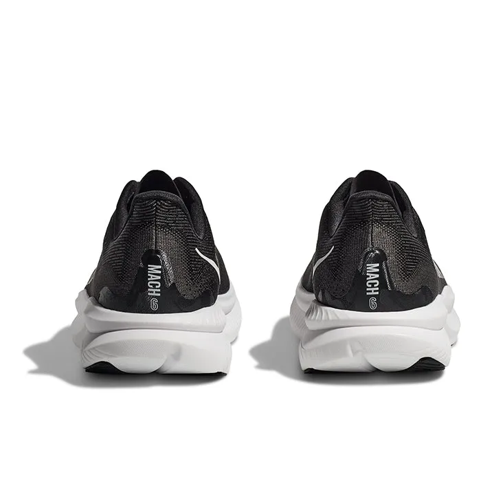 Chic Tones Sculpted wear Mens Hoka Mach 6 Wide in Black/White