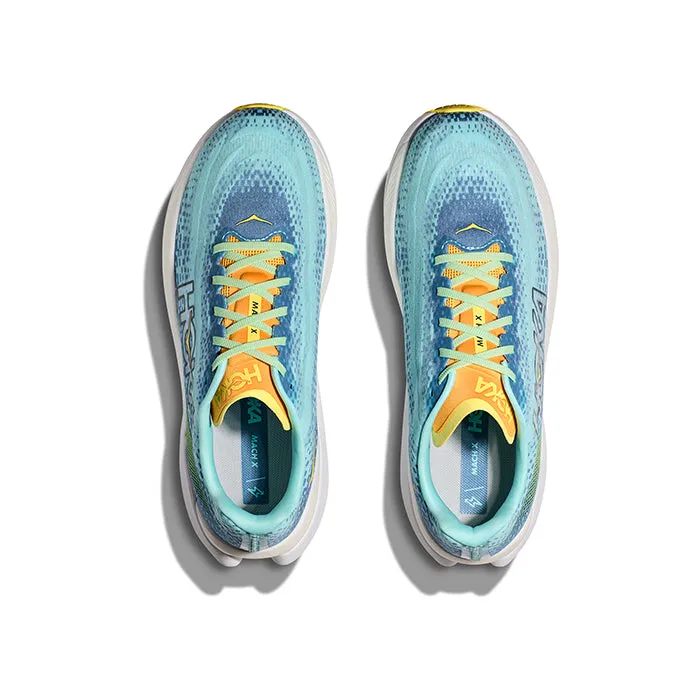 Mens Hoka Mach X in Dusk/Cloudless SyntheticUpper Comfy Feel