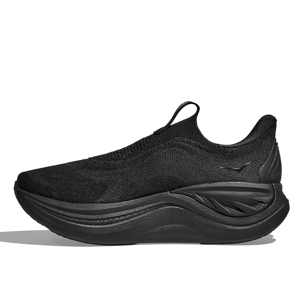 Mens Hoka Skyward Laceless in Black/Black Balanced Design