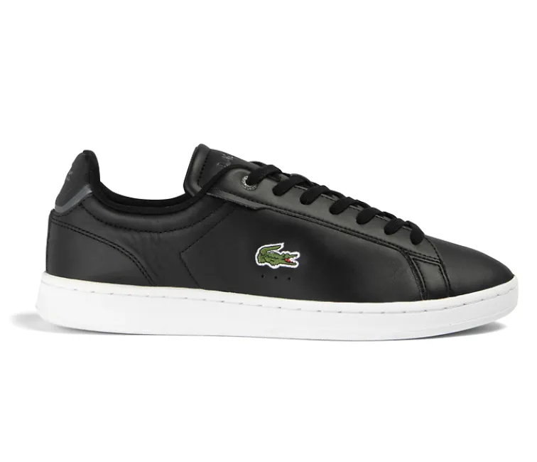 Men's Lacoste Carnaby Pro BL23 SMA (Black/White) running on a sand track shoes stretchy - material - flexibility shoes