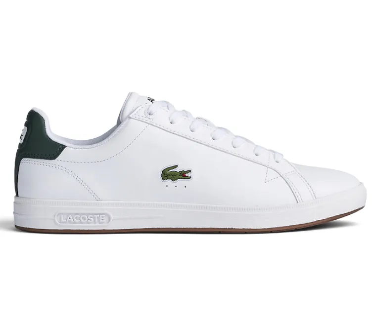 elastic lacing shoes mass - produced Men's Lacoste Graduate Pro 222 1 SMA (White/Dark Green)