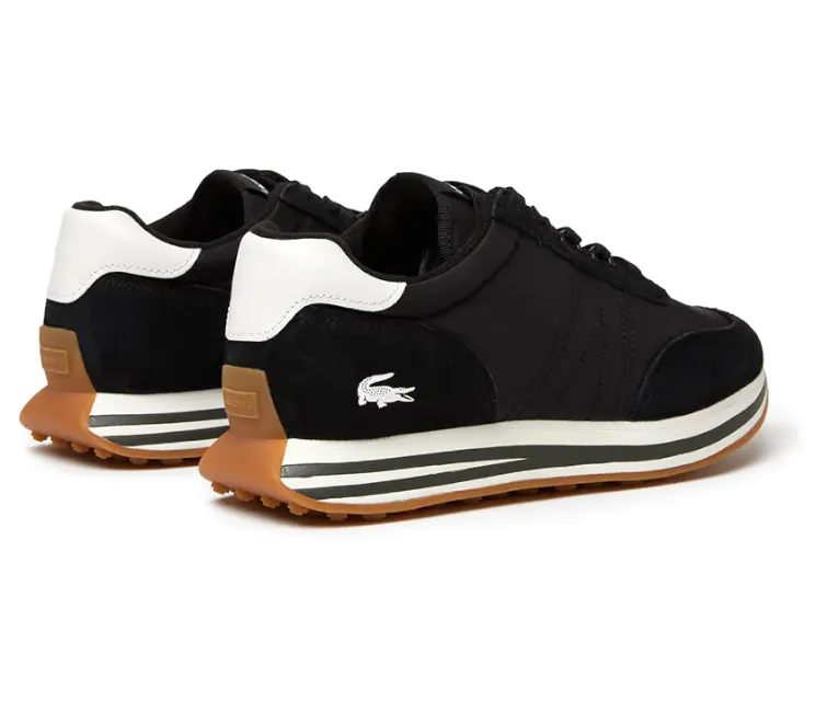 running with a slip - on design latex - sole shoes Men's Lacoste L-Spin 222 SMA (Black/Gum)