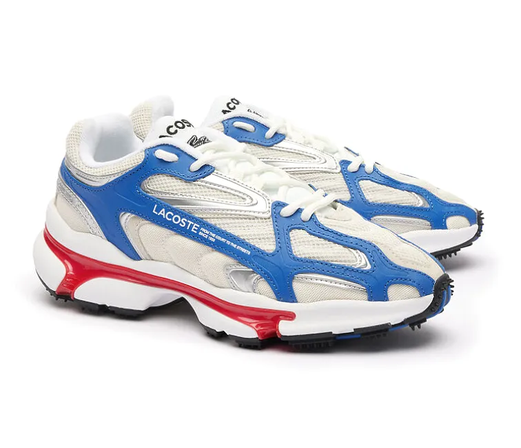 Heel Cushioning Breathable Construction Men's Lacoste L003 2K24 124 1 SMA (White/Red/Blue)