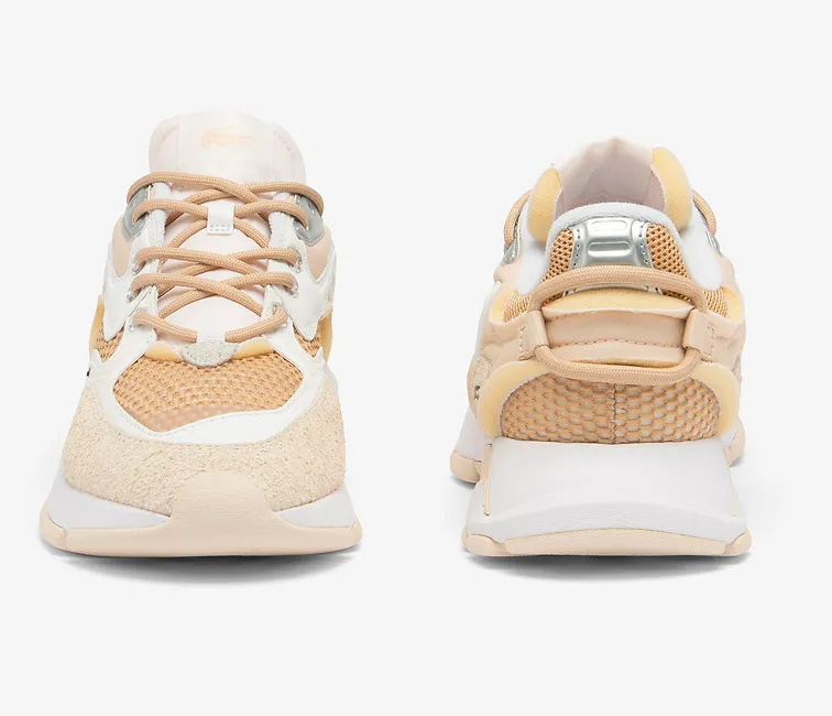 futuristic running option buckle - strap shoes Men??s Lacoste L003 Neo 124 5 SMA (Light Tan/White)