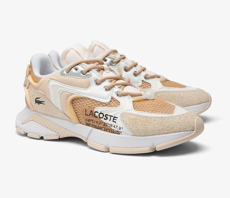 Men??s Lacoste L003 Neo 124 5 SMA (Light Tan/White) futuristic running option running in a cliff area shoes