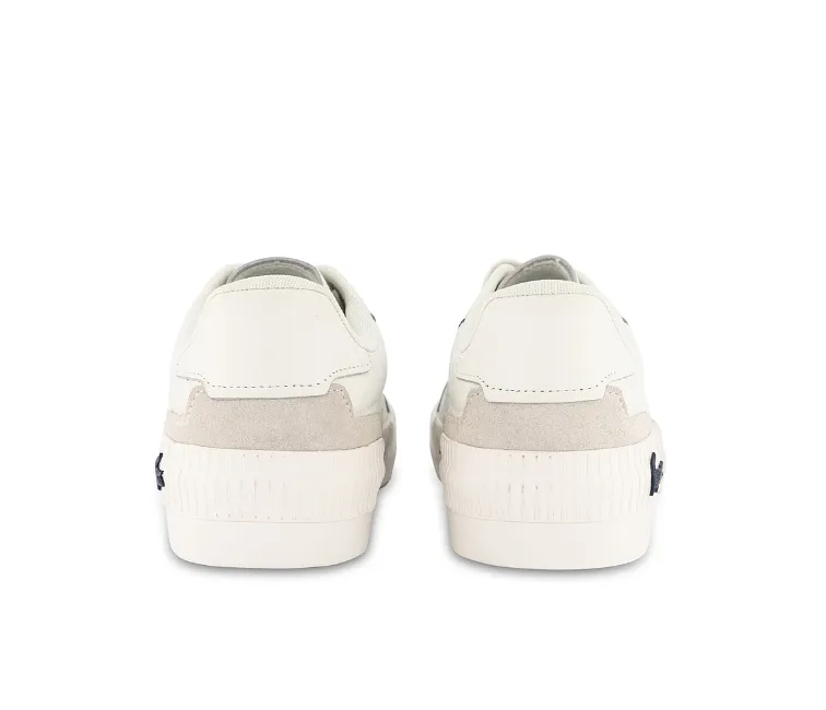 Men's Lacoste L004 0722 2 CMA (White/Blue) running in a steel bridge area shoes running gait analysis