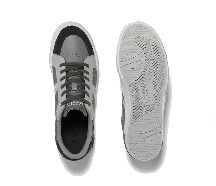 Men's Lacoste L004 123 4 SMA (Grey/Dark Grey) running in a temperate area