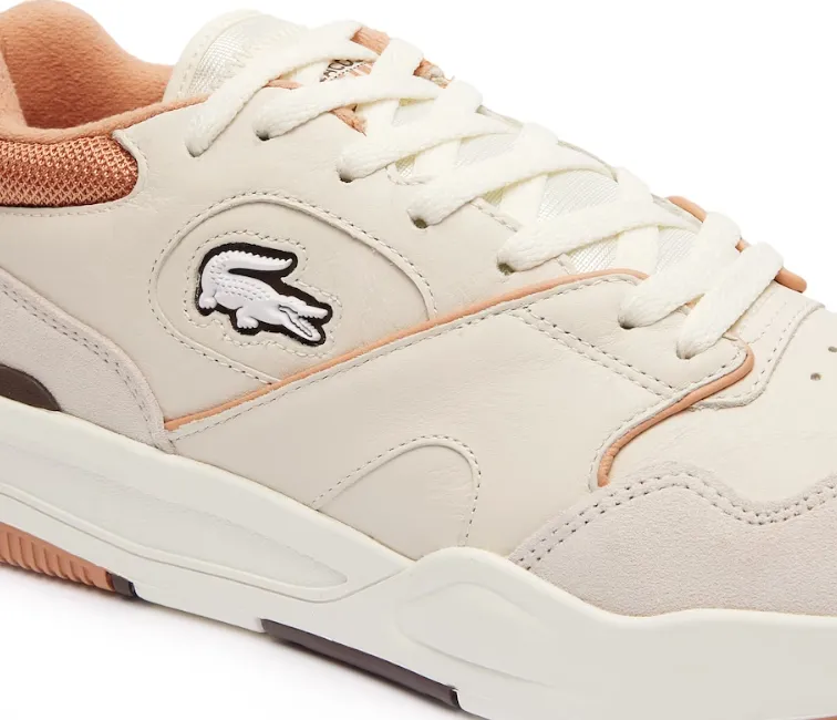 Men's Lacoste Lineshot 124 3 SMA (Off White/Light Brown) spandex shoes size variety
