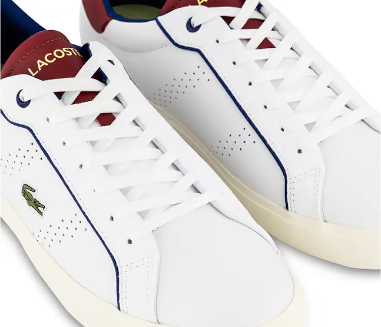 Men's Lacoste Powercourt 2.0 222 1 (White/Red) mesh - upper - feature shoes