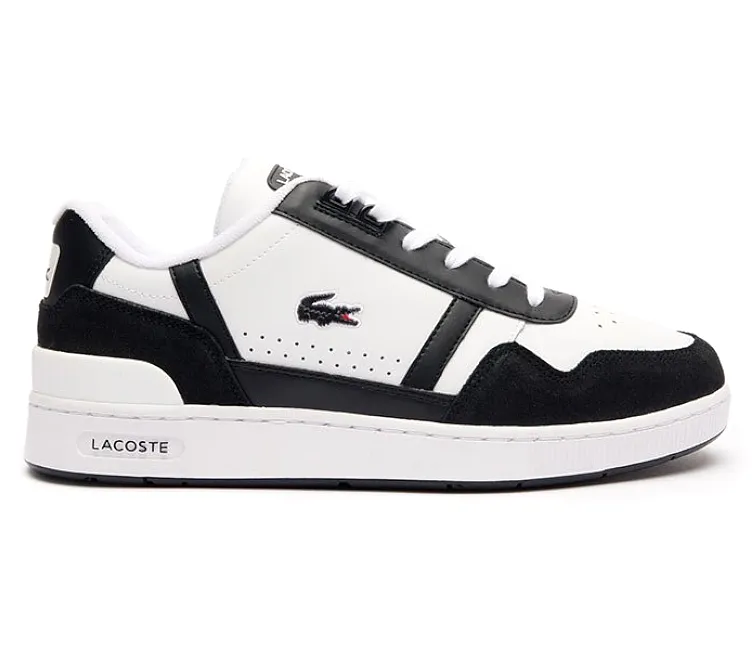 Men's Lacoste T-Clip 124 7 SMA (White/Black) leather - strap shoes