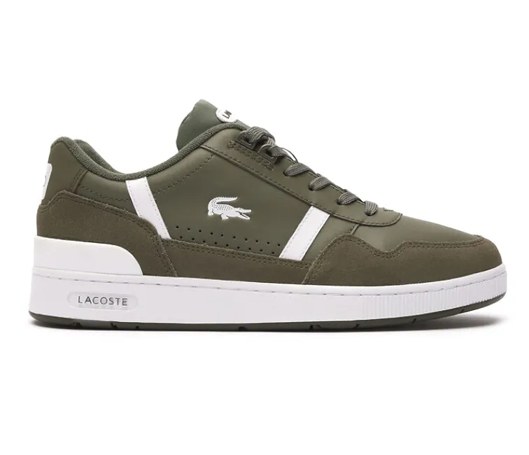 Men's Lacoste T-Clip 223 6 (Khaki/White) elevated - heel shoes adult athletic footwear