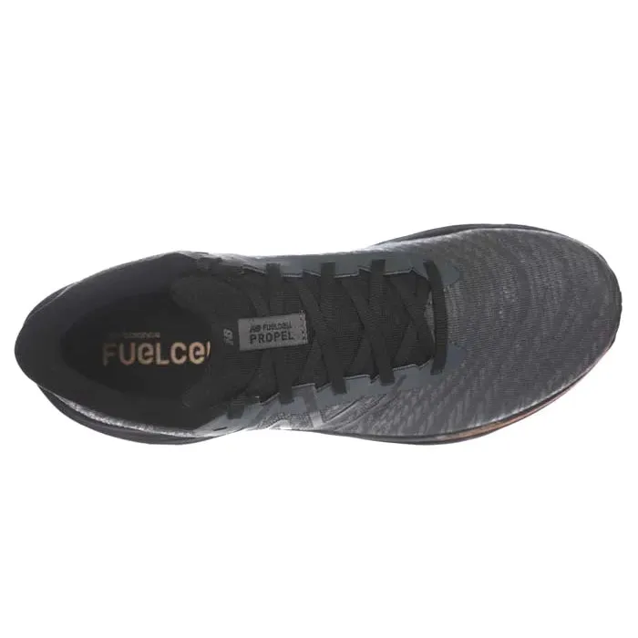 Mens New Balance FuelCell Propel v4 in Graphite/Black/Copper Metallic Compression Knit Soft Design