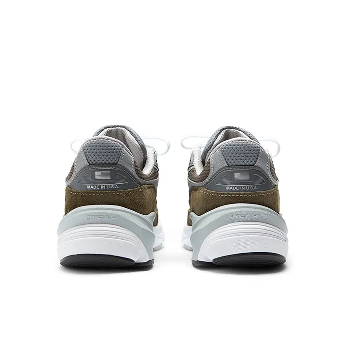 Mens New Balance Made in USA 990v6 in Olive/Grey Indoor style