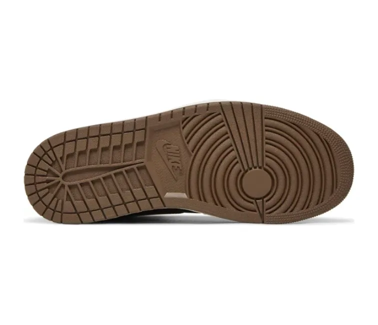 Men's Nike Air Jordan 1 High Retro OG (Palomino) running in a swamp area shoes