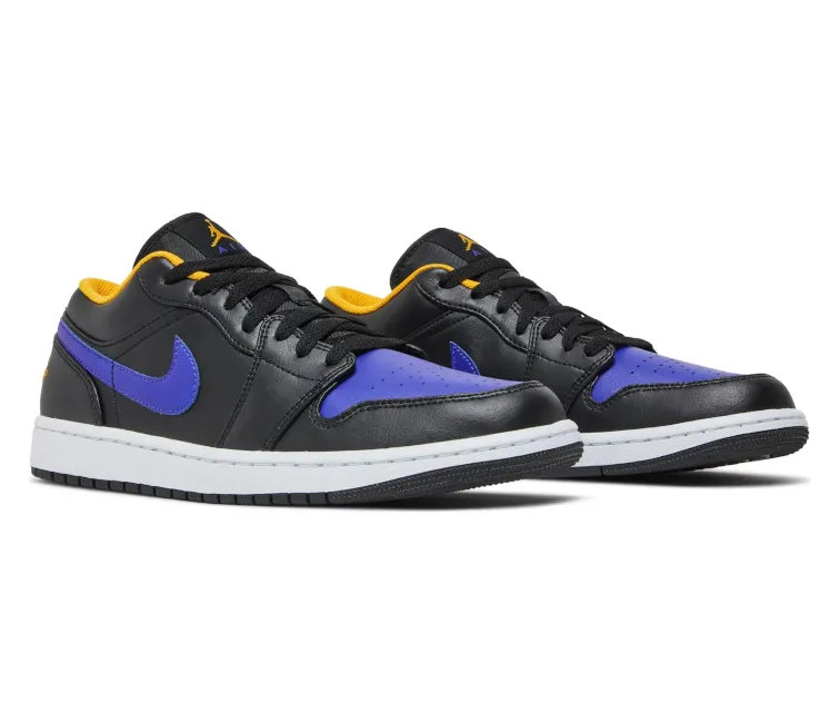running for training shoes Men??s Nike Air Jordan 1 Low (Dark Concord/Lakers)