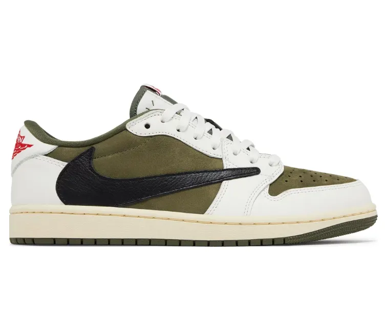 Compact Men's Nike Air Jordan 1 Low OG SP "Travis Scott" (Reverse Olive)