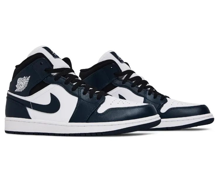 Mens Nike Air Jordan 1 Mid (Armory Navy) Firmness