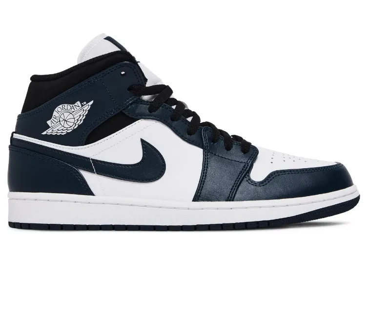 Mens Nike Air Jordan 1 Mid (Armory Navy) Foot Security interval - training
