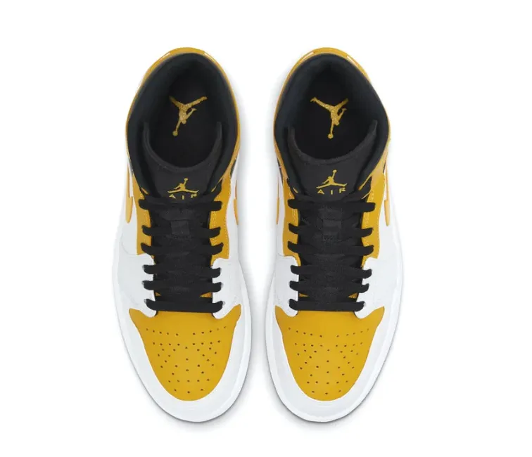 Men's Nike Air Jordan 1 Mid (University Gold) StrapClosure
