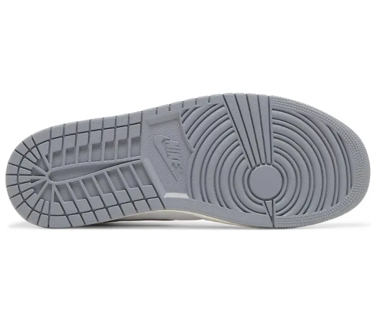 Men's Nike Air Jordan 1 Mid (Vintage Grey) running in the snow Shockproof Midsole