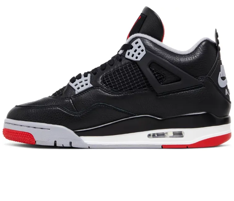 Men's Nike Air Jordan 4 Retro (Bred Reimagined) traction - control - technology shoes men's athletic footwear