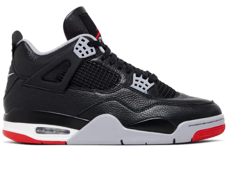Men's Nike Air Jordan 4 Retro (Bred Reimagined) multi - activity shoes flat feet shoes