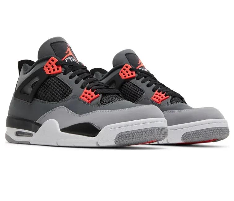 Men??s Nike Air Jordan 4 Retro (Infrared) white shoes