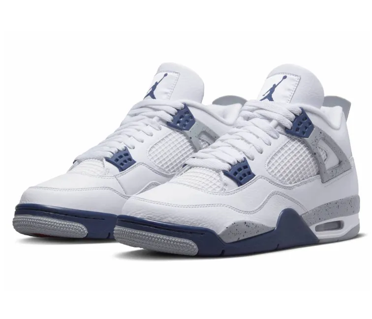 Men's Nike Air Jordan 4 Retro (Midnight Navy) Stackable gel shoes