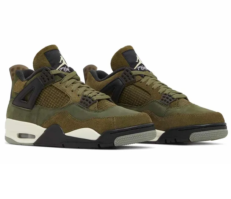 Men's Nike Air Jordan 4 Retro SE (Craft Medium Olive) fast - paced - runner Pilates