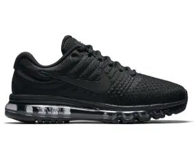 Men's Nike Air Max 2017 (Triple Black) rhinestone - decorated running shoes Stable Midsole