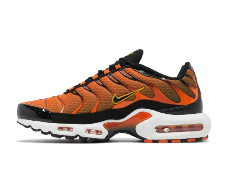 durable fabric shoes Mens Nike Air Max Plus (Safety Orange)
