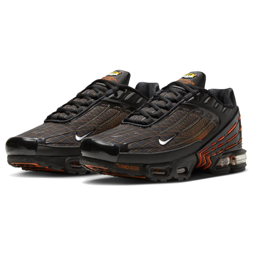 Men's Nike Air Max Plus TN 3 (Black/Safety Orange) indoor - friendly