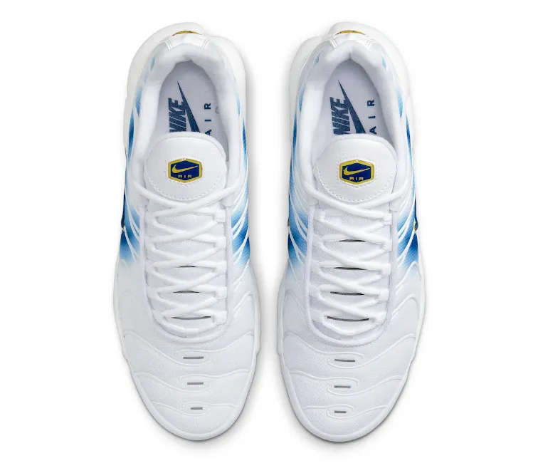Men's Nike Air Max Plus TN "Energy" (White/Blue Jay) elastic materials stylish aesthetics shoes