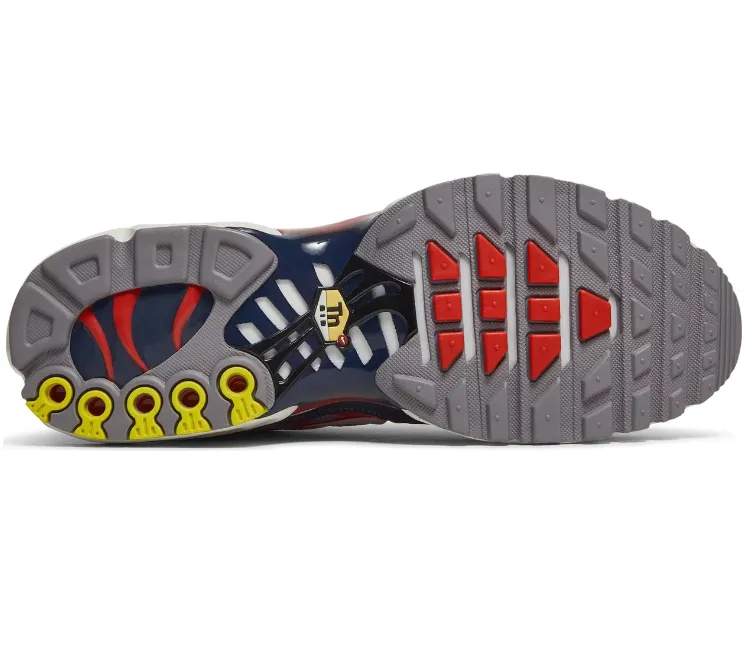 Men's Nike Air Max Plus TN (USA Grey) running in a tied - arch bridge area shoes air - cushioned sole shoes