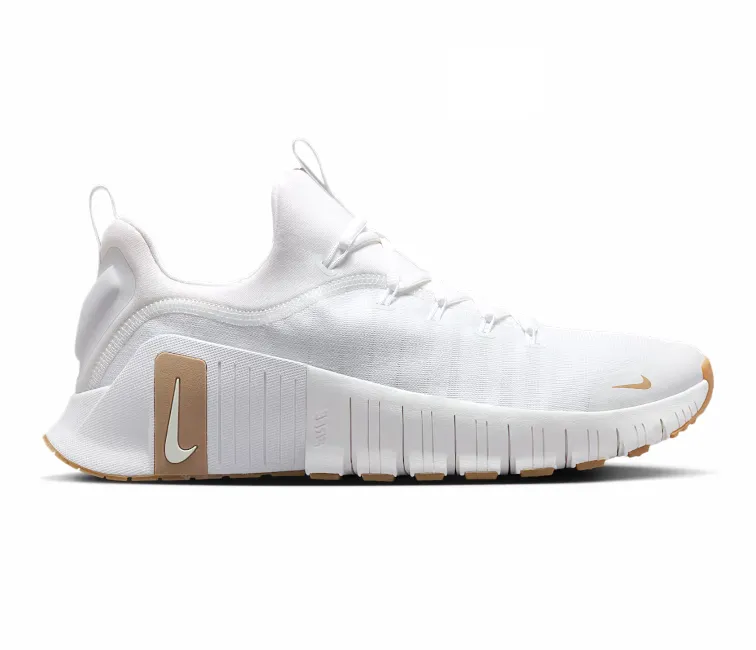 Men??s Nike Free Metcon 6 (White/Tan) curved - last shoes street