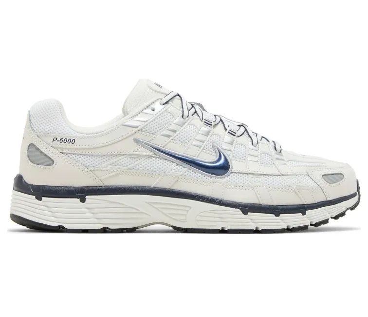 monochromatic running shoes foam - sole shoes Men??s Nike P-6000 (White/Obsidian)