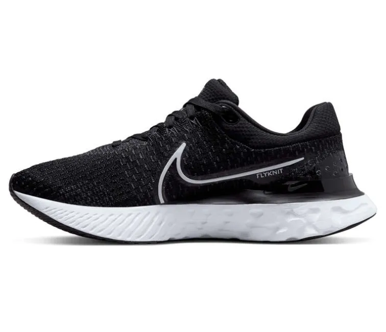Men's Nike React Infinity Run FK3 (Black/White) low - arch support shoes gusseted tongue running shoes