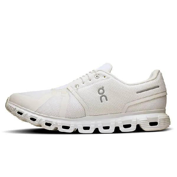 Mens On Running Cloud 6 in White/White Rolling Motion Design Sneaker Exchanges
