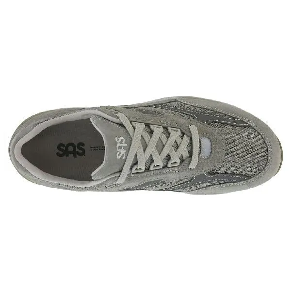 Hexagonal Tread Pattern Padded Ankle Support Mens Sas Journey Mesh in Gray