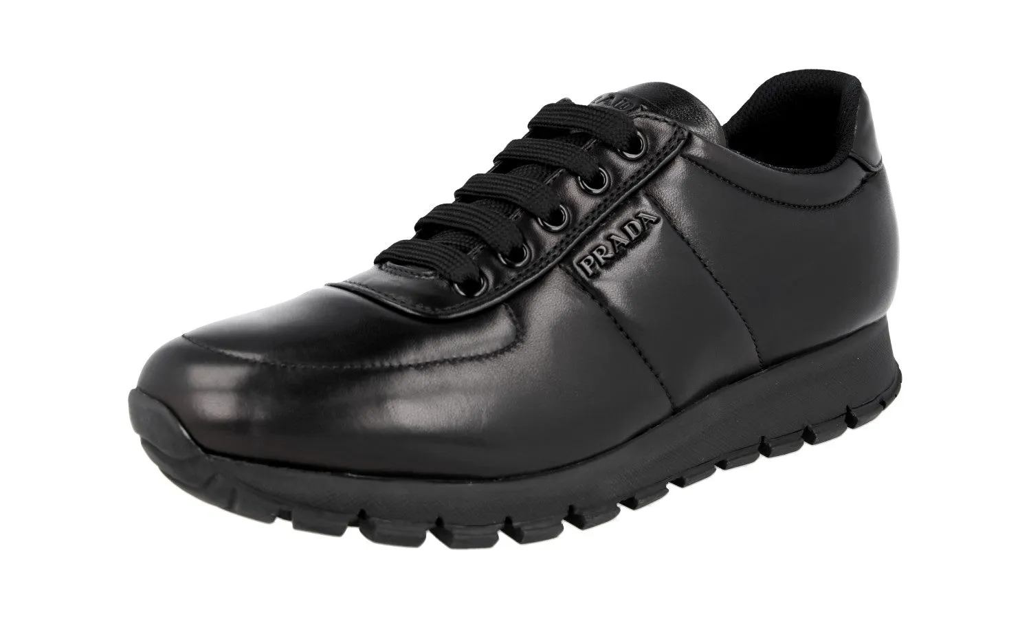 Prada Women's Black Leather Matchrace Sneaker 3E6386 Sneaker Upgrade