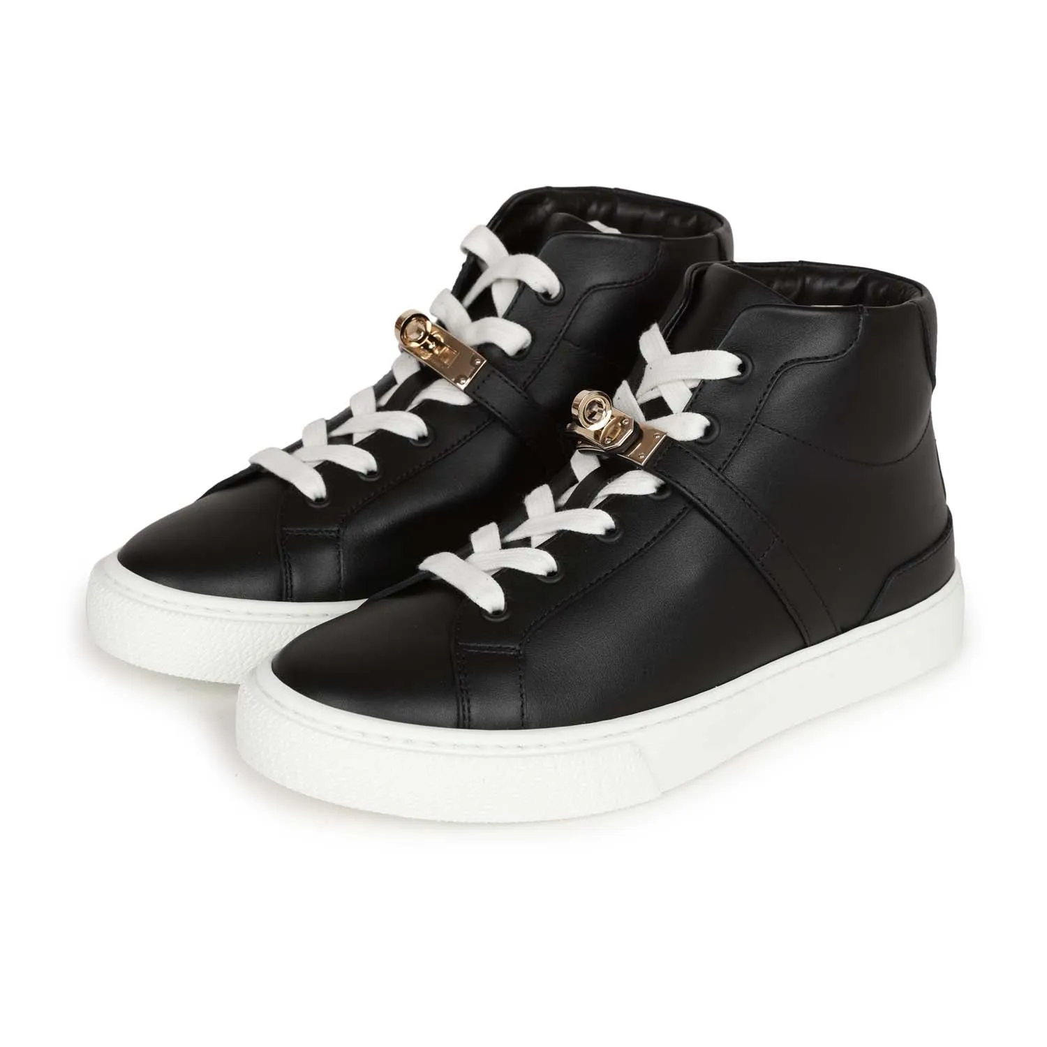 Top quality Hermes Daydream Sneaker Black and White Calfskin 36.5 Look Ready