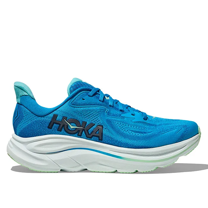 Mens Hoka Clifton 10 in Hoka Blue/Skyward Blue Performance Friction reduction
