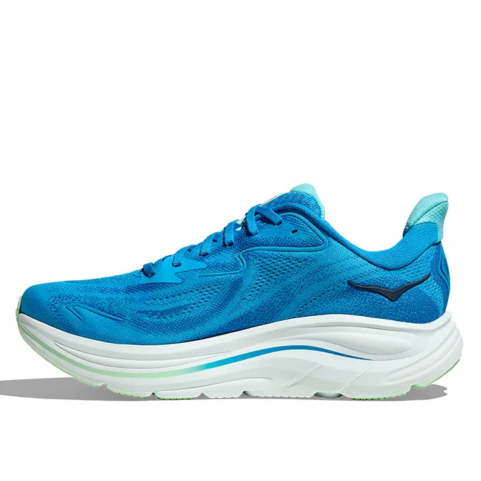 Hypergrip Texture Comfortable Feel Mens Hoka Clifton 10 in Hoka Blue/Skyward Blue