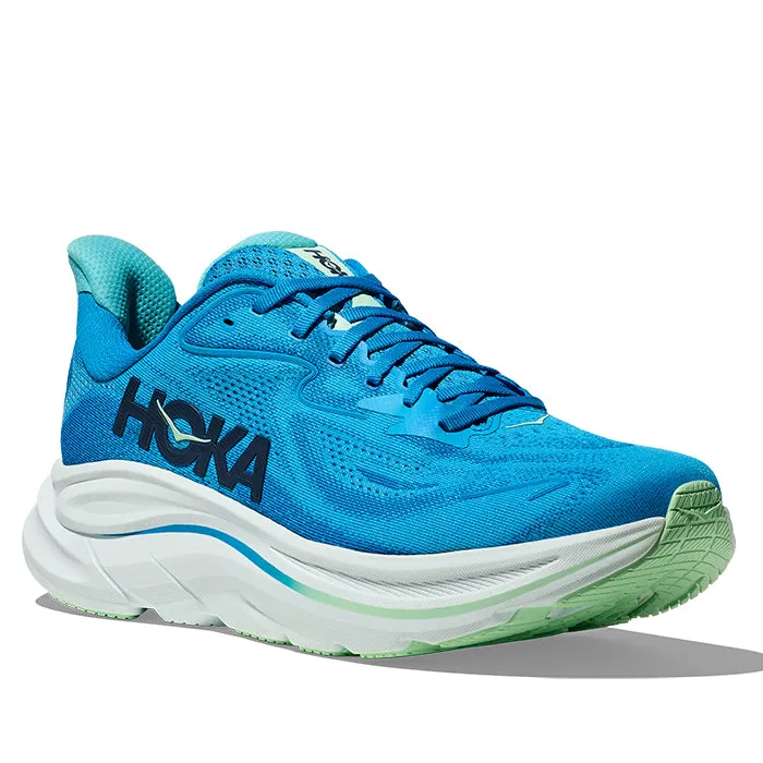 Mens Hoka Clifton 10 in Hoka Blue/Skyward Blue Stride Boost Comfort Focused