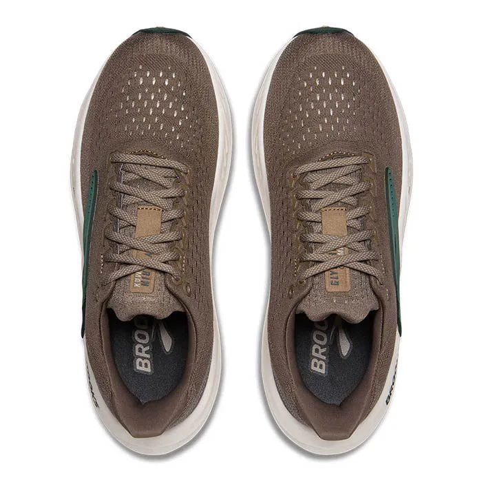 Compact Fit Smooth Feel Mens Brooks Running Glycerin Max in Falcon/Green/London Fog