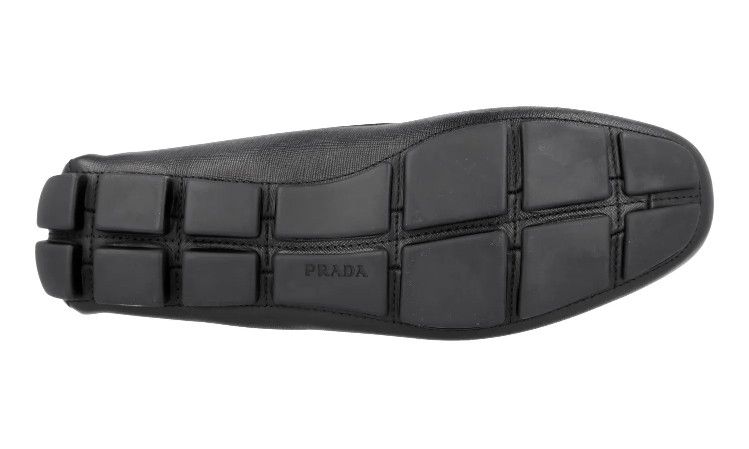Cruise Wear Prada Men's Black Saffiano Leather Penny Loafers 2DD151