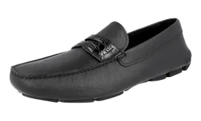 Form Neat Way Power Prada Men's Black Saffiano Leather Penny Loafers 2DD151